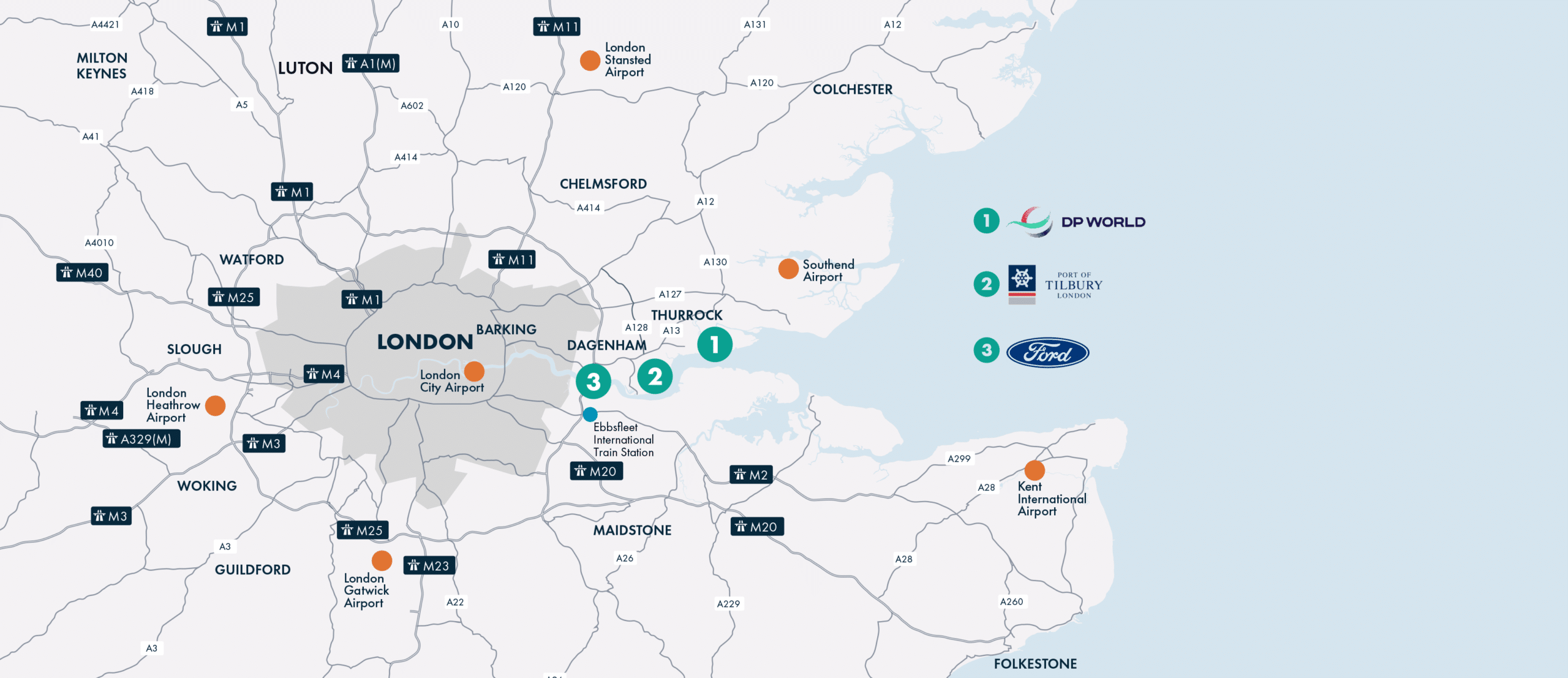 Thames Freeport Location Map