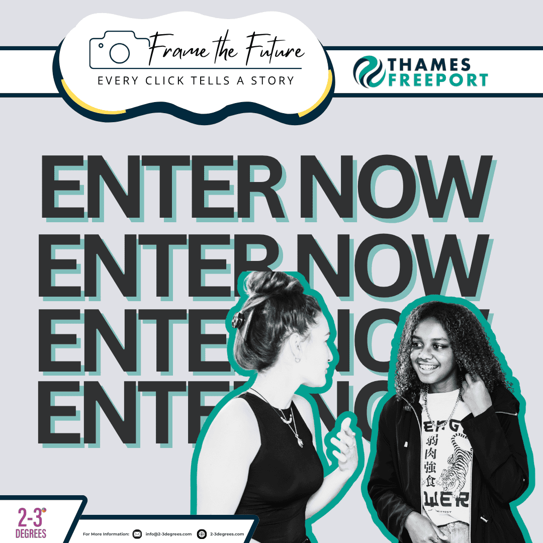 Promotional event with bold text.