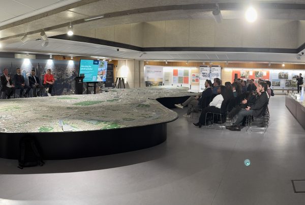 Model display with audience engagement event.