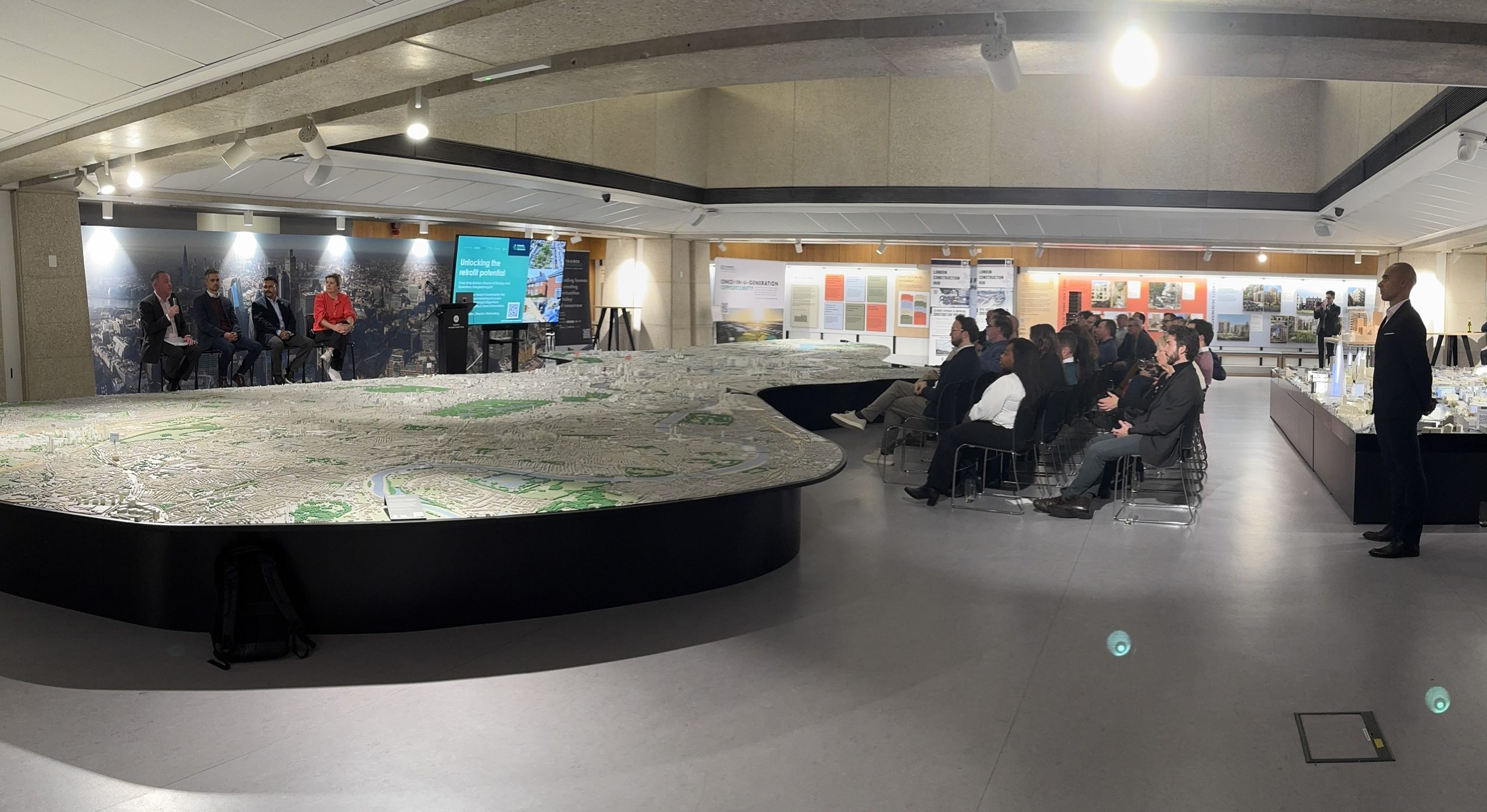 Model display with audience engagement event.